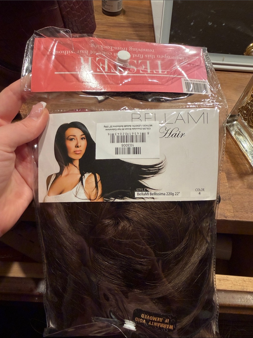 BELLAMI Clip-In Hair Extensions -chocolate  Brown (Color 4) 22 in
